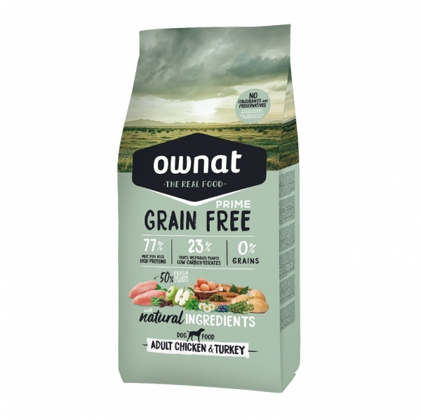 OWNAT GRAIN FREE PRIME ADULT CHICKEN&TURKEY 12KG